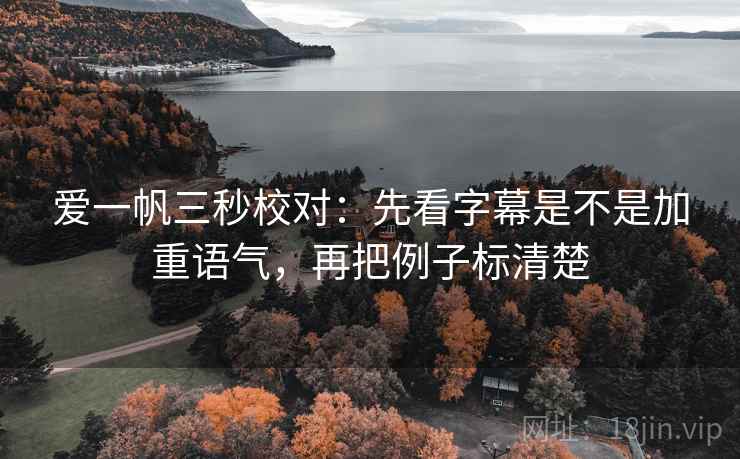 爱一帆三秒校对：先看字幕是不是加重语气，再把例子标清楚